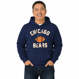 Chicago Bears NFL Adult Unisex Retro Gameday Ultra Soft Fleece Hooded Sweatshirt - Navy