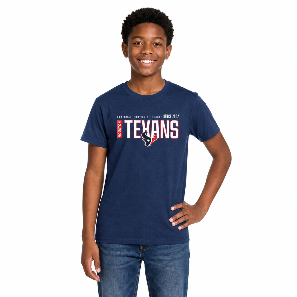 Houston Texans NFL Youth Modern Endzone T-Shirt Unisex Boys Girls - Navy