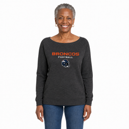 Denver Broncos  NFL Womens French Terry Slouchy Top Charcoal - Charcoal