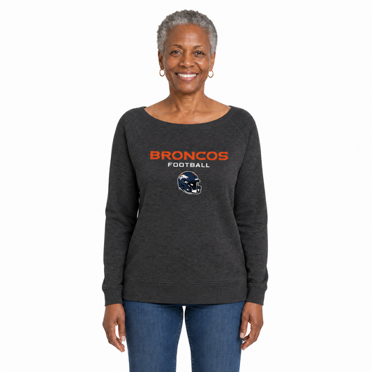 Denver Broncos  NFL Womens French Terry Slouchy Top Charcoal - Charcoal
