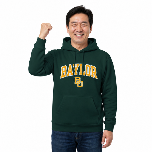 Baylor Bears NCAA Adult Tackle Twill Hooded Sweatshirt - Green
