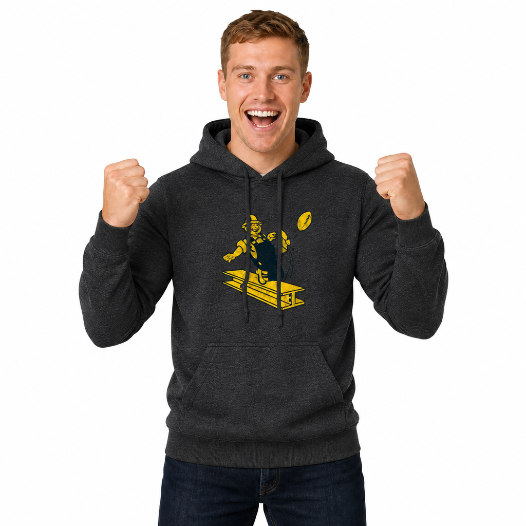 Pittsburgh Steelers Modern Throwback Fleece Hoodie - Black Heather