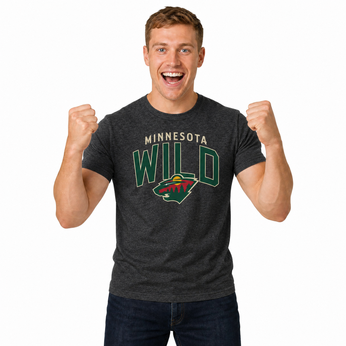 Minnesota Wild Wild T-Shirt Heathered Cotton Tee for Men and Women - Black Heather