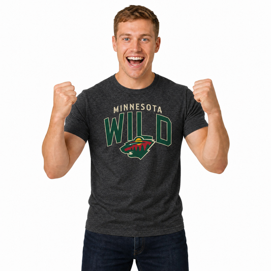 Minnesota Wild Wild T-Shirt Heathered Cotton Tee for Men and Women - Black Heather