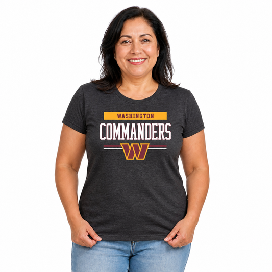 Washington Commanders  Women's NFL Charcoal T-Shirt Short Sleeve - Charcoal