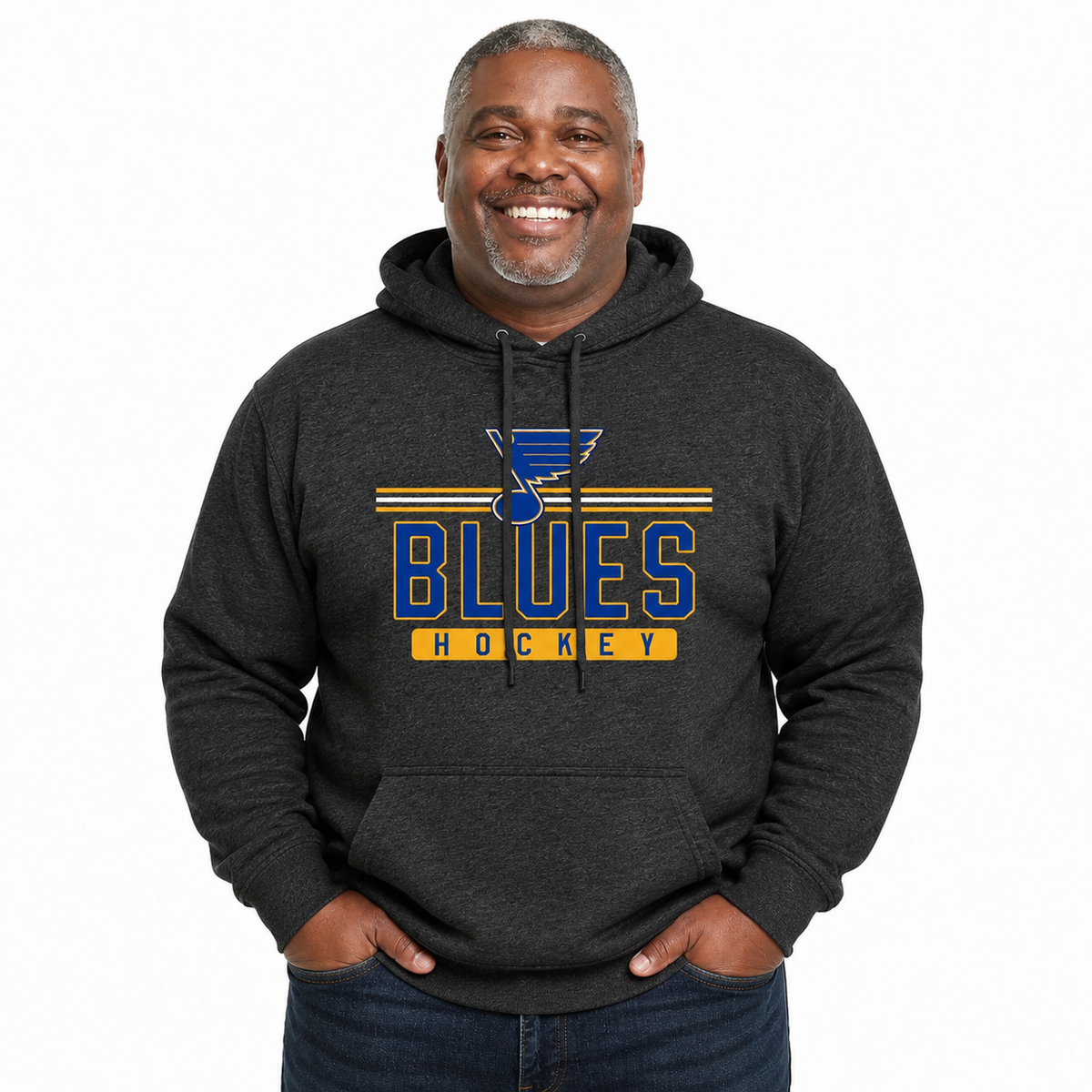St. Louis Blues Blues Hoodie Sweatshirt for Men and Women - Charcoal