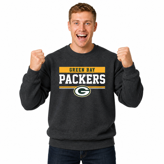 Green Bay Packers NFL Team Block Crewneck Sweatshirt - Charcoal
