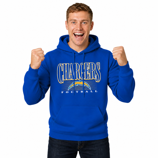 Los Angeles Chargers NFL Overtime Blueprint Pullover Hoodie Men Women - Royal
