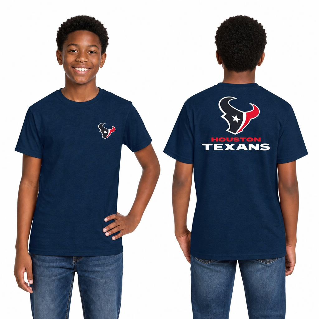 Houston Texans Team Fan Apparel NFL Youth Final Countdown Tee- Pro Football T-Shirt For Boys & Girls - Navy