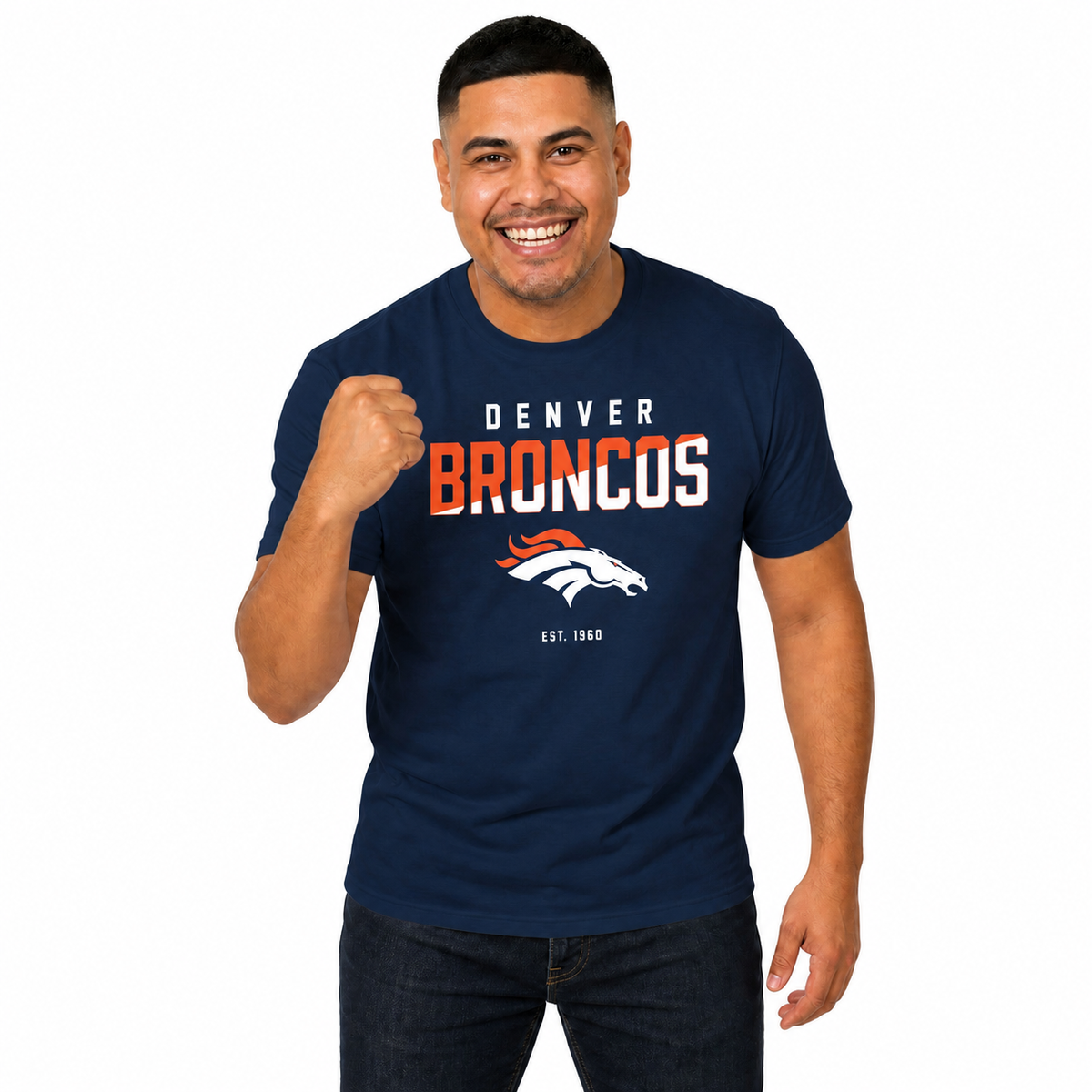 Denver Broncos NFL Color Block Tee - Navy