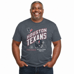 Houston Texans NFL Distressed Helmet T-Shirt - Navy Heather