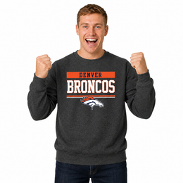 Denver Broncos NFL Team Block Crewneck Sweatshirt - Charcoal