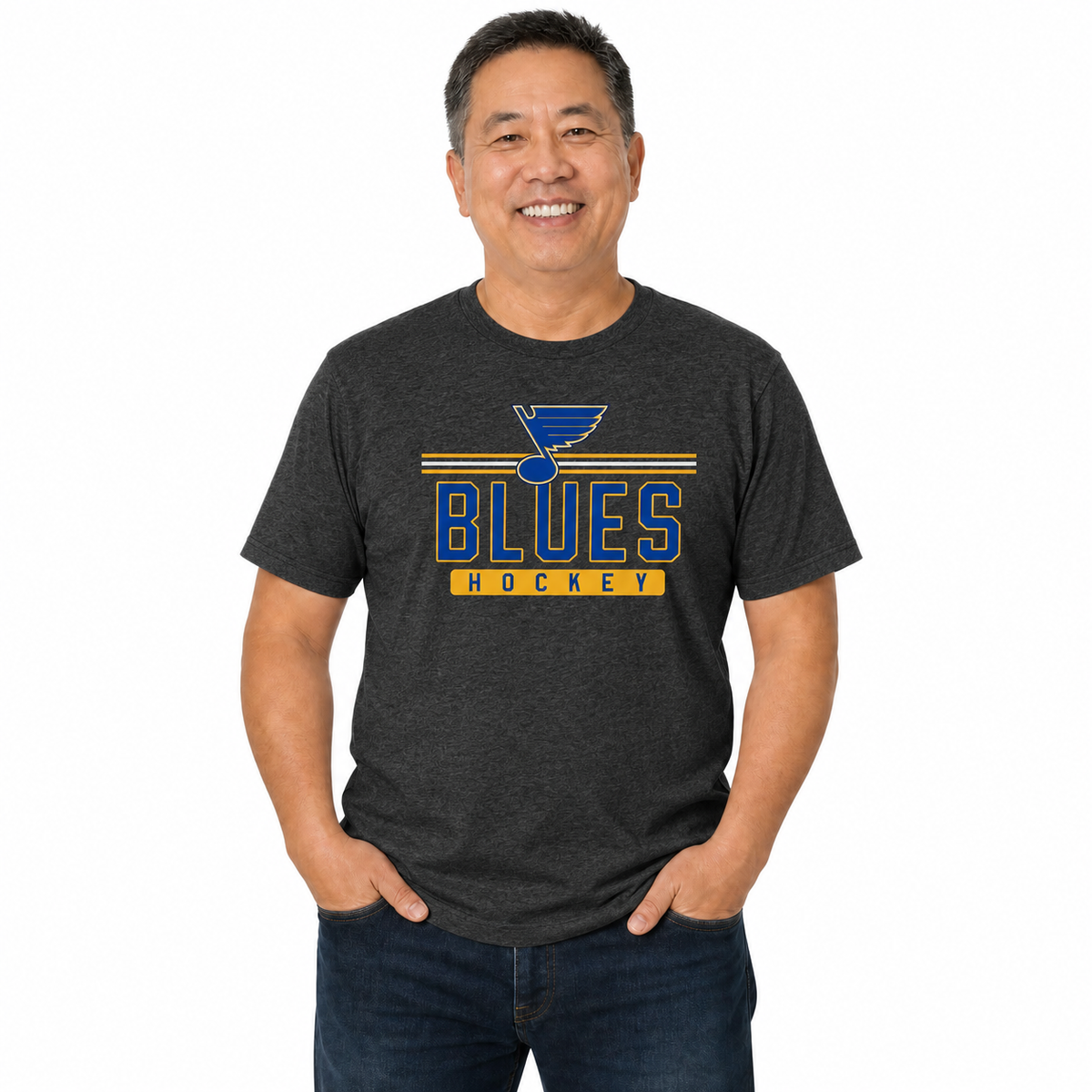 St. Louis Blues T-Shirt NHL Heather Charcoal - Charcoal