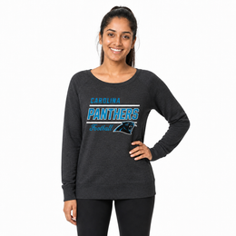 Carolina Panthers Women's Gameday Crewneck Sweatshirt Long Sleeve - Charcoal