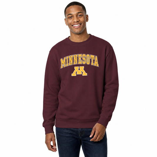 Minnesota Golden Gophers Adult Arch & Logo Soft Style Gameday Crewneck Sweatshirt - Maroon