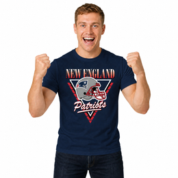 New England Patriots  NFL Officially Licensed Retro Triangle T-Shirt Unisex - Navy