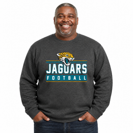 Jacksonville Jaguars NFL Adult True Fan Crewneck Sweatshirt - Charcoal