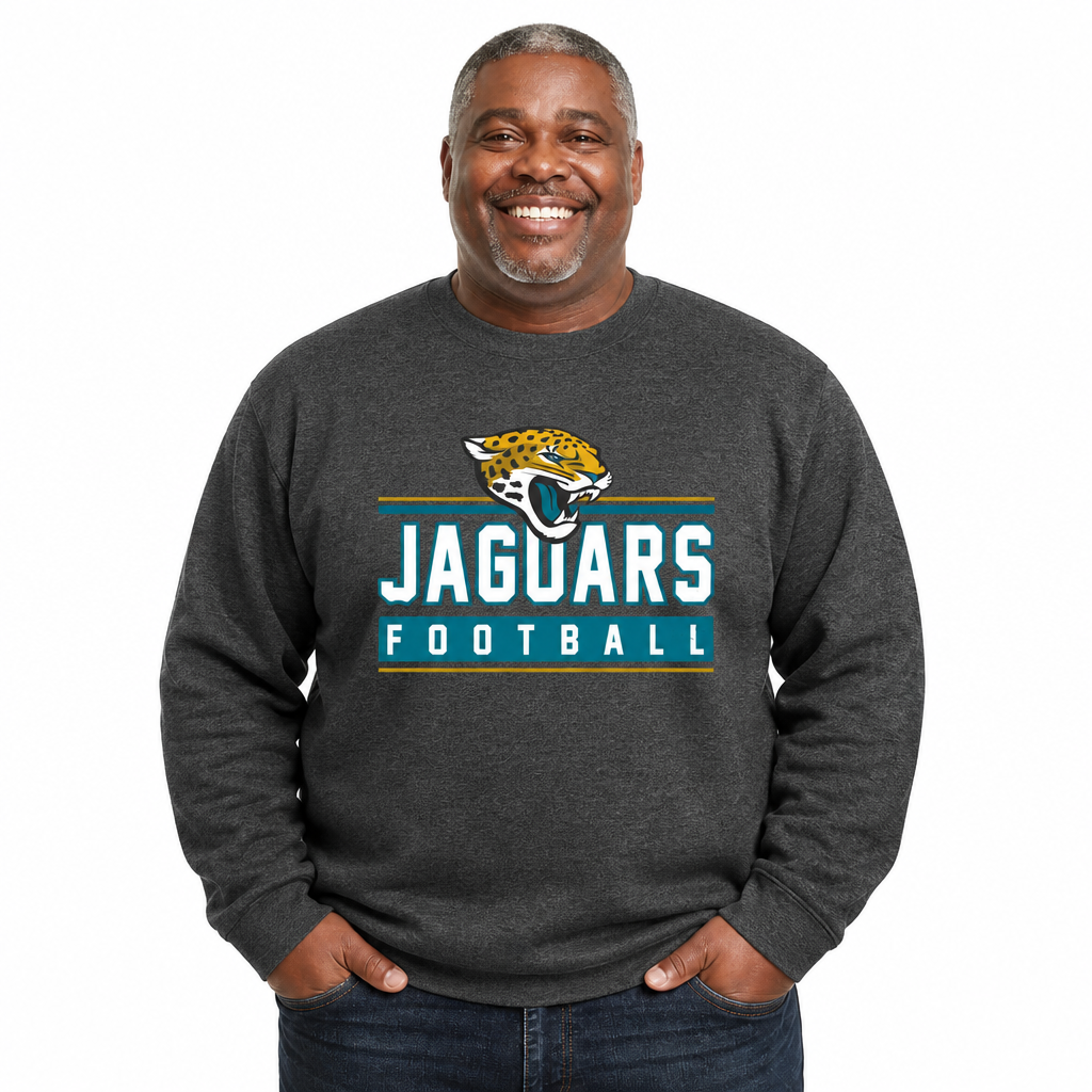 Jacksonville Jaguars NFL Adult True Fan Crewneck Sweatshirt - Charcoal