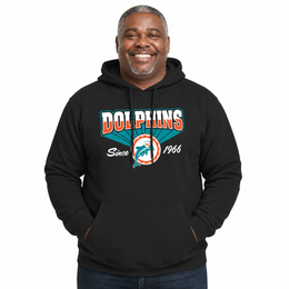 Miami Dolphins Vintage Block Fleece Hoodie - Black
