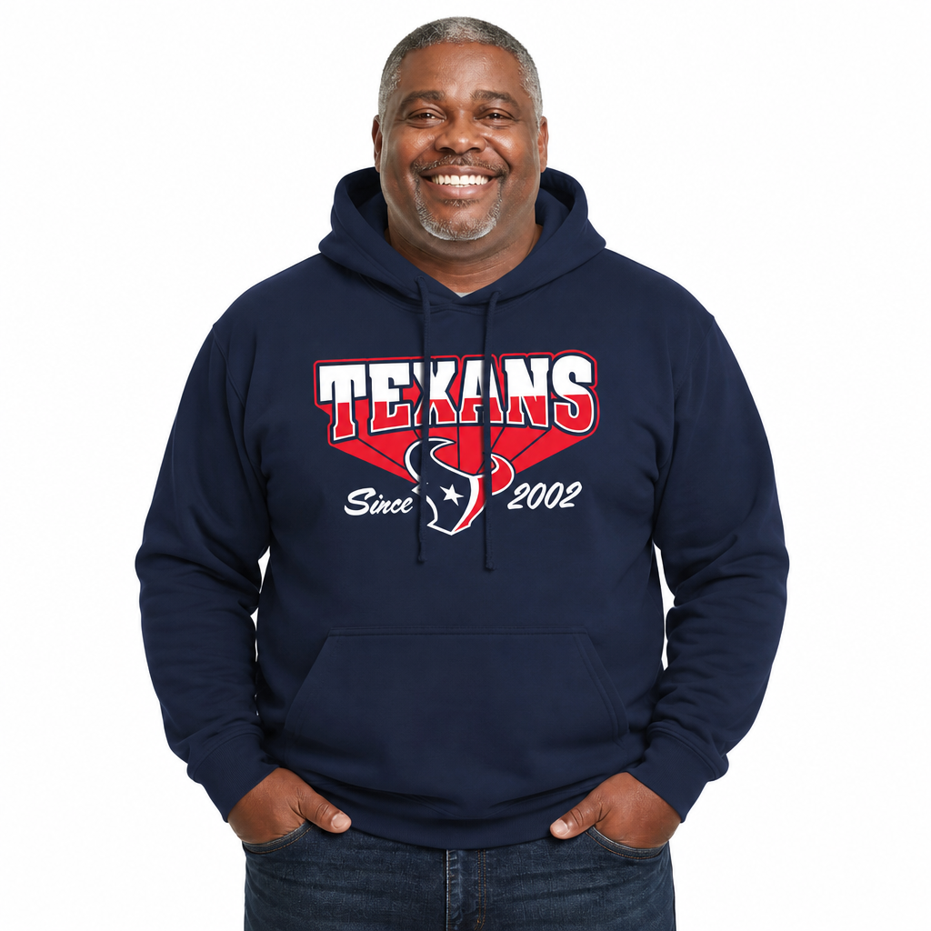 Houston Texans Vintage Block Fleece Hoodie - Navy