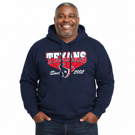 Houston Texans Vintage Block Fleece Hoodie - Navy