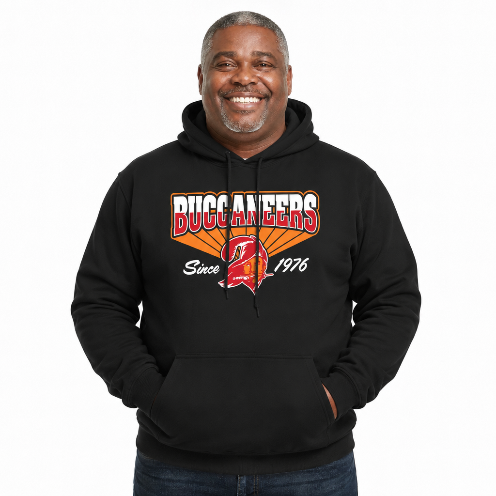 Tampa Bay Buccaneers Vintage Block Fleece Hoodie - Black