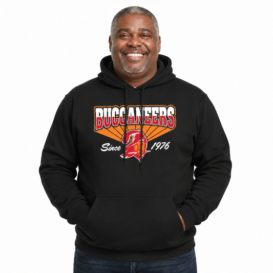 Tampa Bay Buccaneers Vintage Block Fleece Hoodie - Black