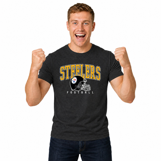 Pittsburgh Steelers  NFL All Star Heather Tag-Less T-Shirt - Black Heather