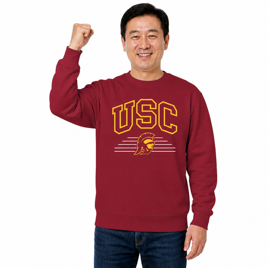 USC Trojans South Carolina Gamecocks NCAA Overtime Classics Crewneck Sweatshirt - Cardinal