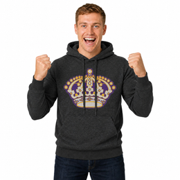 Los Angeles Kings Retro Logo Fleece Hoodie - Black Heather