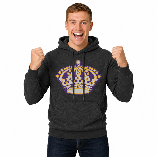 Los Angeles Kings Retro Logo Fleece Hoodie - Black Heather