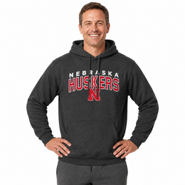 Nebraska Cornhuskers Hoodie Heathered Fleece Sweatshirt - Black Heather