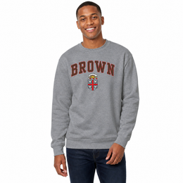 Brown Bears Campus Colors Adult Arch & Logo Soft Style Gameday Crewneck Sweatshirt  - Gray