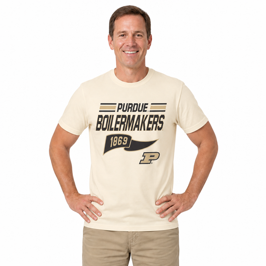 Purdue Boilermakers Varsity Club Pennant Shirt - Off White