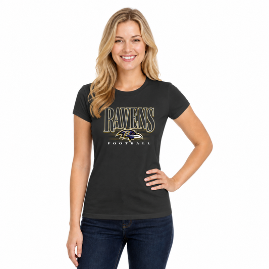Baltimore Ravens  Overtime Blueprint Women's NFL Short Sleeve T-Shirt - Black