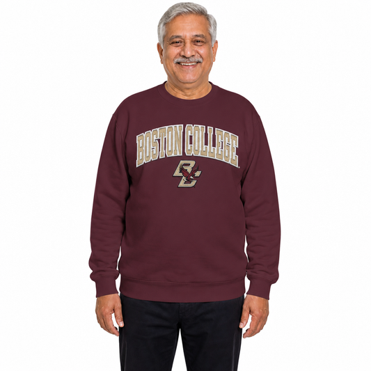 Boston College Eagles NCAA Tackle Twill Crewneck Sweatshirt Men Women - Maroon