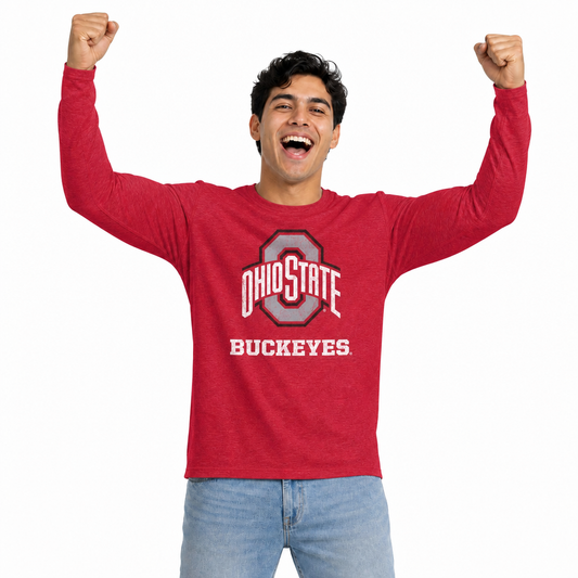 Ohio State Buckeyes  Logo Long Sleeve Shirt Men Women NCAA Licensed - Red