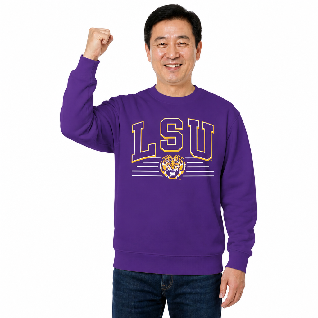 LSU Tigers NCAA Overtime Classics Crewneck Sweatshirt Men Women - Purple