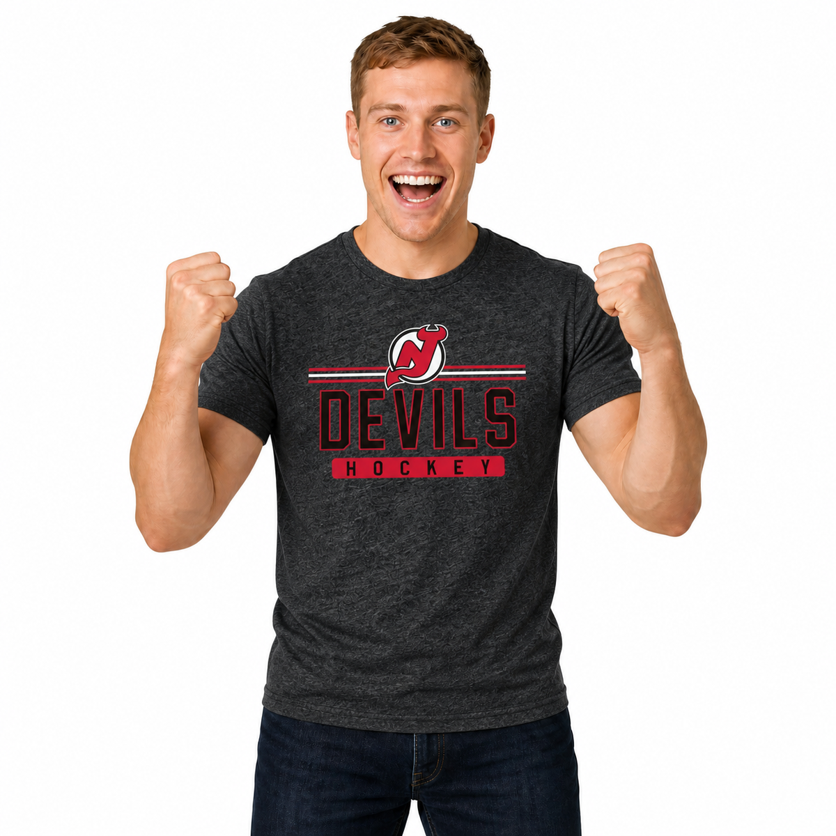 New Jersey Devils T-Shirt NHL Heather Charcoal - Charcoal