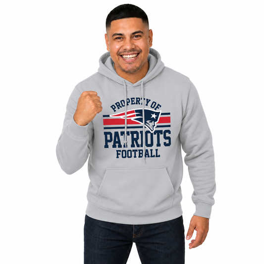 New England Patriots Property Of Fleece Hoodie - Sport Gray