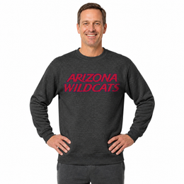 Arizona Wildcats NCAA Adult Charcoal Crewneck Fleece Sweatshirt - Charcoal