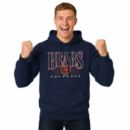 Chicago Bears NFL Overtime Blueprint Pullover Hoodie Men Women - Navy