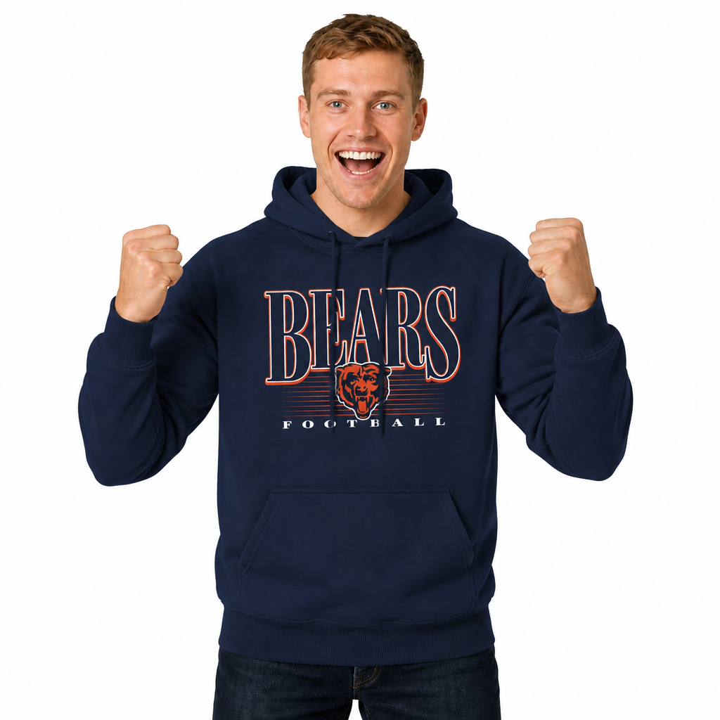 Chicago Bears NFL Overtime Blueprint Pullover Hoodie Men Women - Navy
