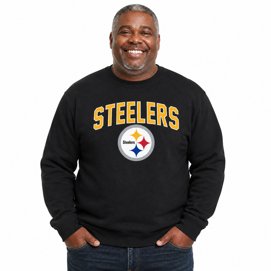 Pittsburgh Steelers  NFL Home Team Fleece Crewneck Sweatshirt Men Women - Black