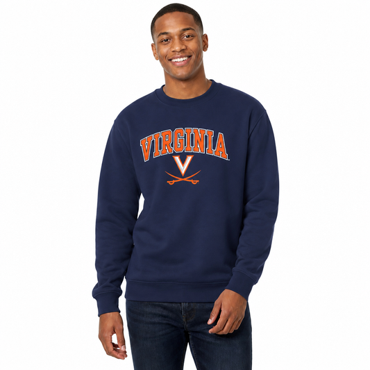 Virginia Cavaliers Adult Arch & Logo Soft Style Gameday Crewneck Sweatshirt - Navy