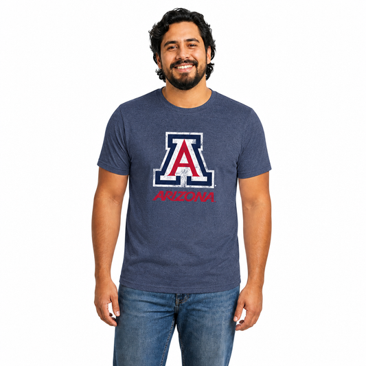 Arizona Wildcats Heathered Logo T-Shirt - Navy