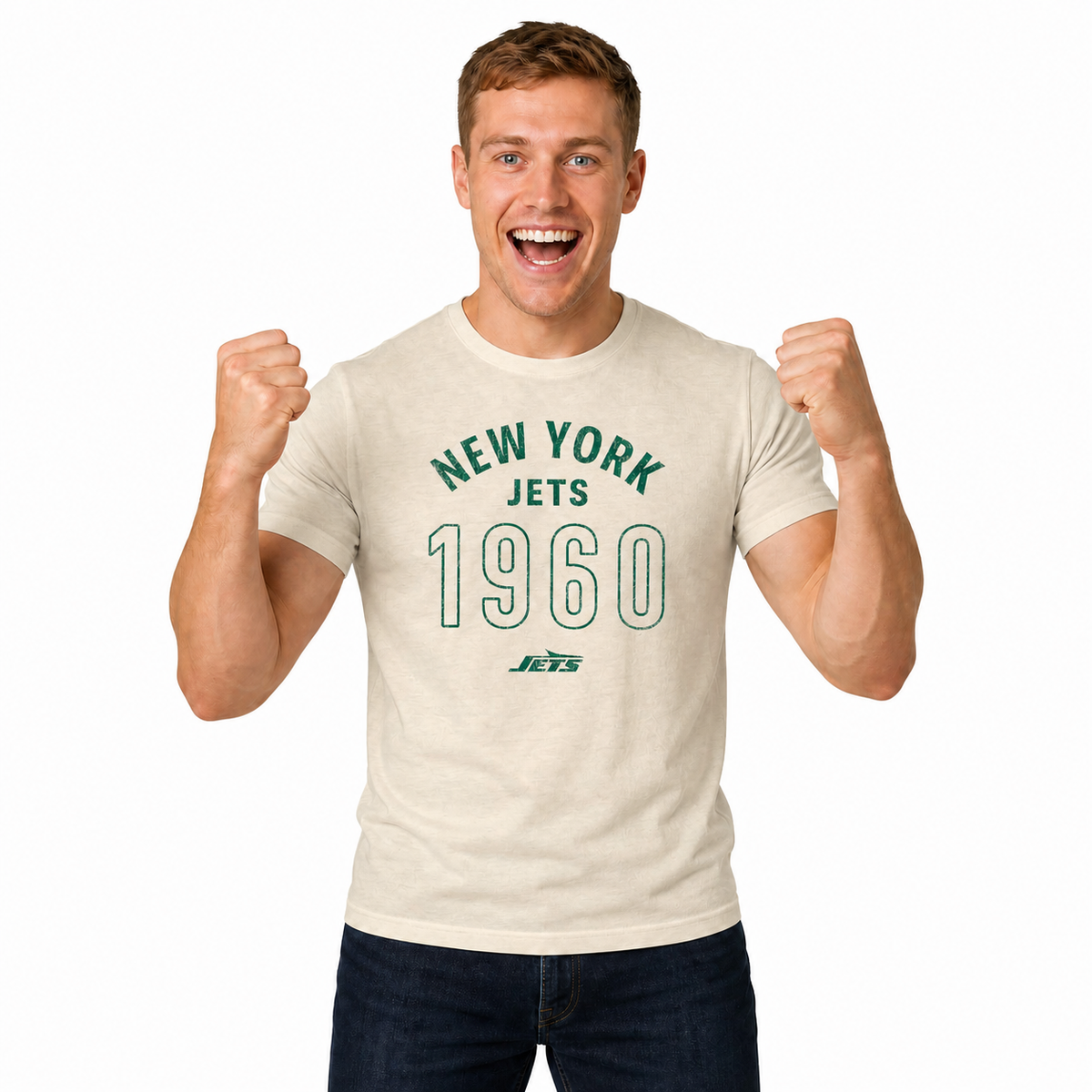 New York Jets Big Date Tag-Less T-Shirt - Natural