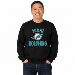 Miami Dolphins NFL Adult Gameday Football Crewneck Sweatshirt - Gray