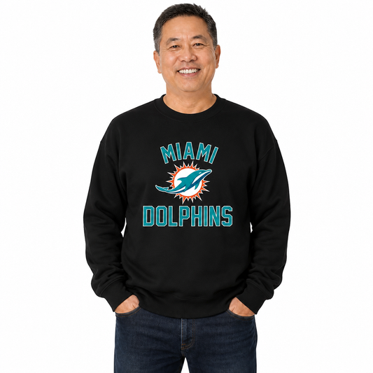 Miami Dolphins NFL Adult Gameday Football Crewneck Sweatshirt - Gray