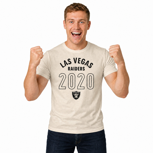 Las Vegas Raiders Big Date Tag-Less T-Shirt - Natural